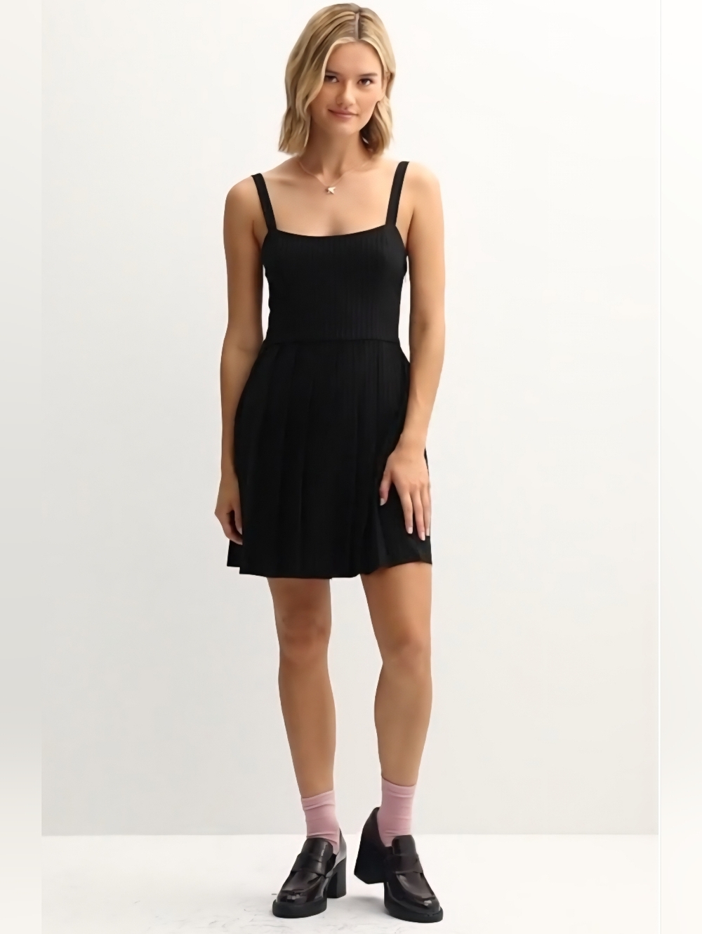 NWT Kohl's Live To Be Spoiled Pleated Menswear Dress Juniors Size XL Blk Stripe
